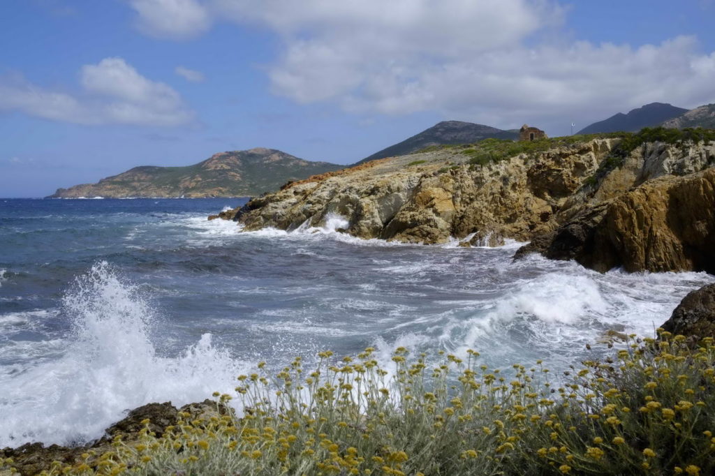 Falaises du bord de mer dans le golfe de Galéria